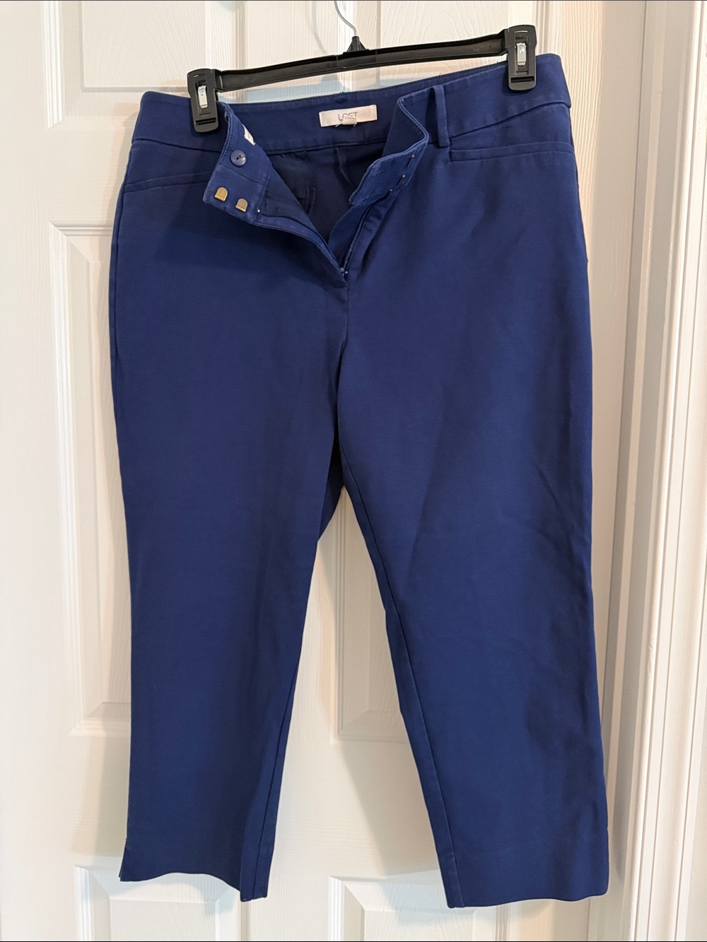 LOFT “Julie” Royal Blue Cropped Straight-Leg Pants